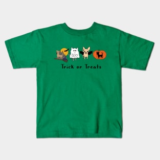 Green Halloween Chis - Smooth coat chihuahuas - Halloween Chihuahua Tee Kids T-Shirt